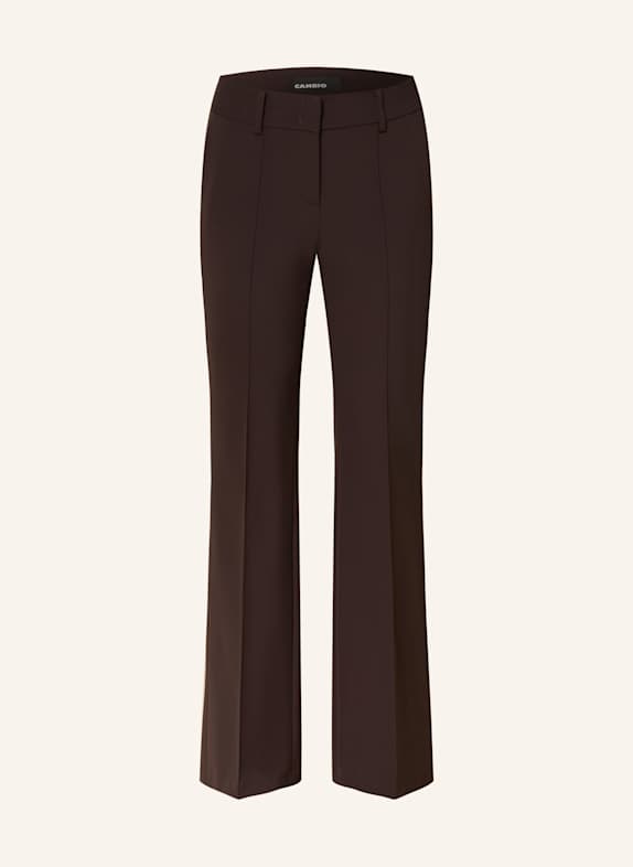 CAMBIO Wide leg trousers FARAH DARK BROWN