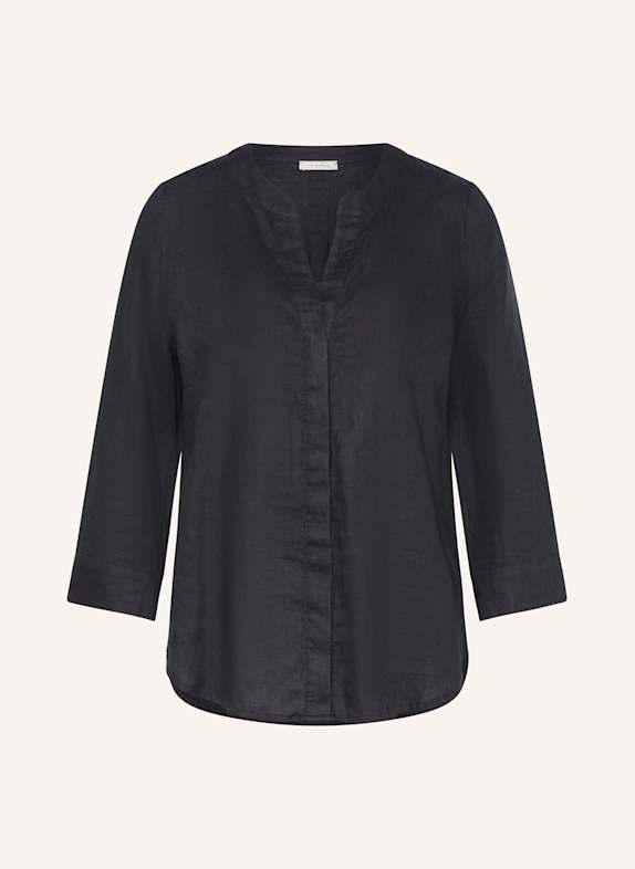 lilienfels Blusenshirt aus Leinen mit 3/4-Arm SCHWARZ