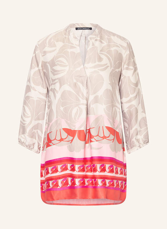 Betty Barclay Shirt blouse with 3/4 sleeves TAUPE/ RED/ FUCHSIA