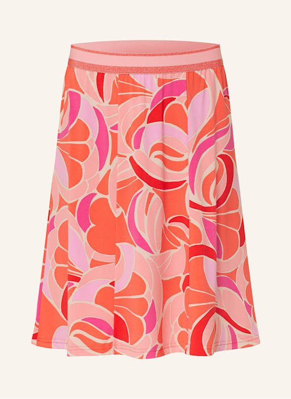 Betty Barclay Skirt with ticking yarn RED/ LIGHT PURPLE/ BEIGE