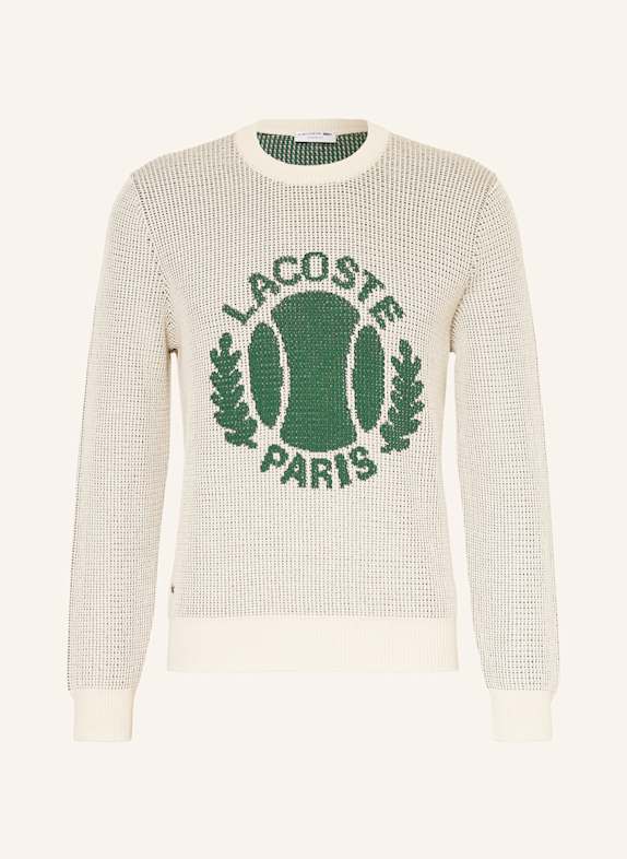 LACOSTE Pullover GRÜN/ CREME