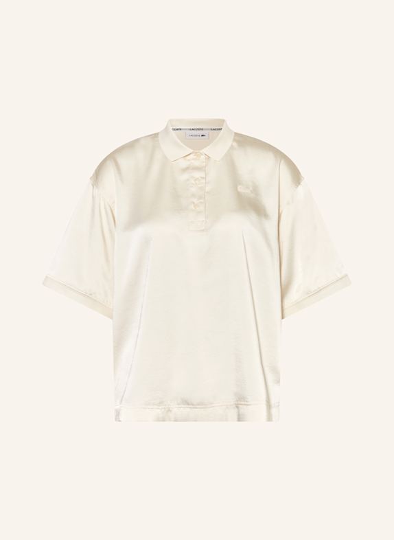 LACOSTE Satin-Poloshirt CREME