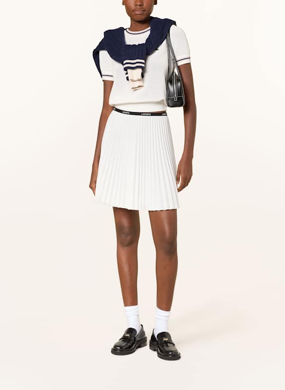 LACOSTE plissé rok WIT / ZWART
