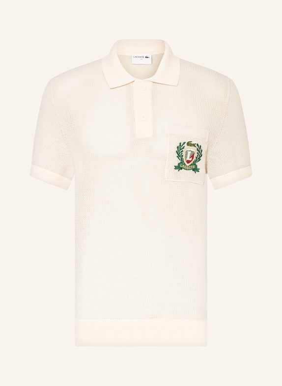 LACOSTE Strick-Poloshirt Classic Fit ECRU