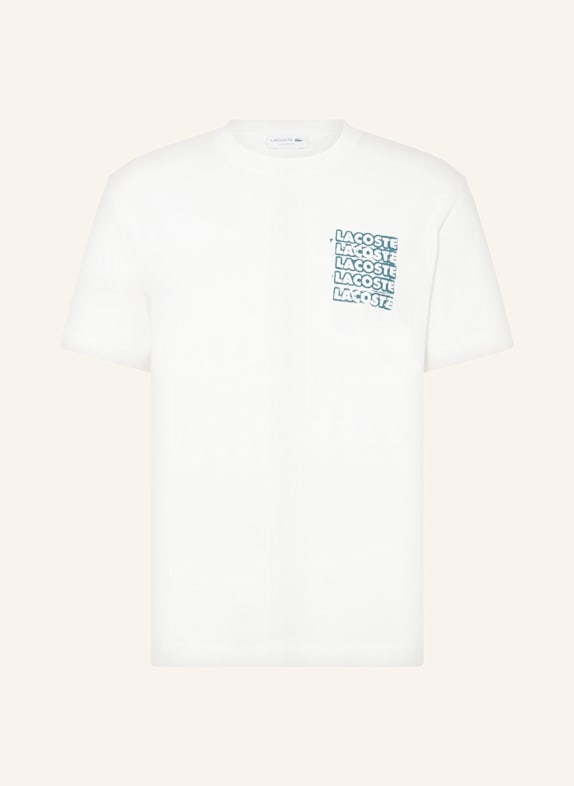 LACOSTE T-Shirt WEISS/ PETROL