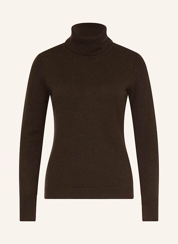 darling harbour Rollkragenpullover aus Cashmere DUNKELBRAUN