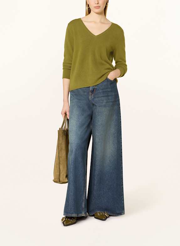darling harbour Cashmere-Pullover lodengrün