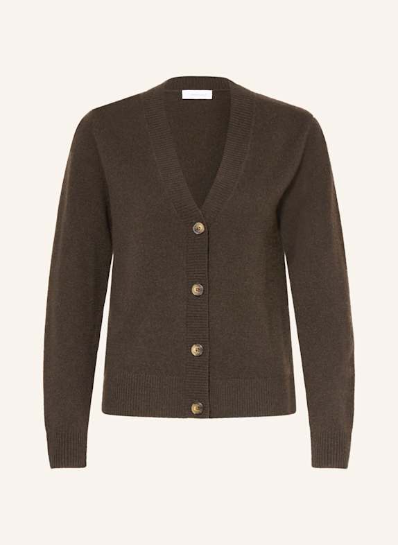 darling harbour Strickjacke aus Cashmere DUNKELBRAUN