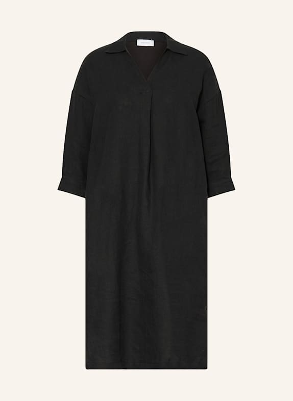 darling harbour Leinenkleid mit 3/4-Arm SCHWARZ