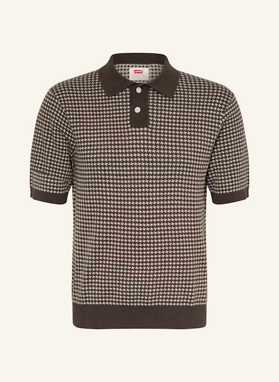 Levi's® Strick-Poloshirt Standard Fit DUNKELBRAUN/ HELLBRAUN