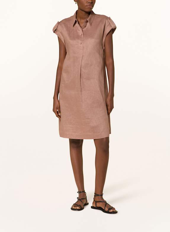 windsor. Shirt dress in linen BROWN