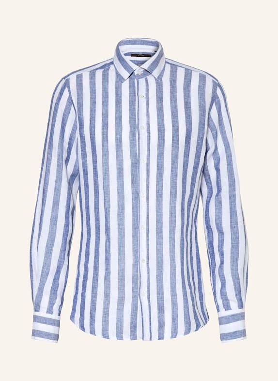 windsor. Koszula z lnu slim fit GRANATOWY/ BIAŁY