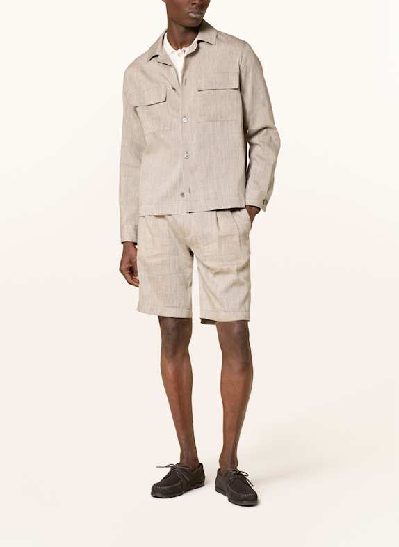 windsor. Shorts SCHIO Modern Fit mit Leinen 205 Dark Brown                 205