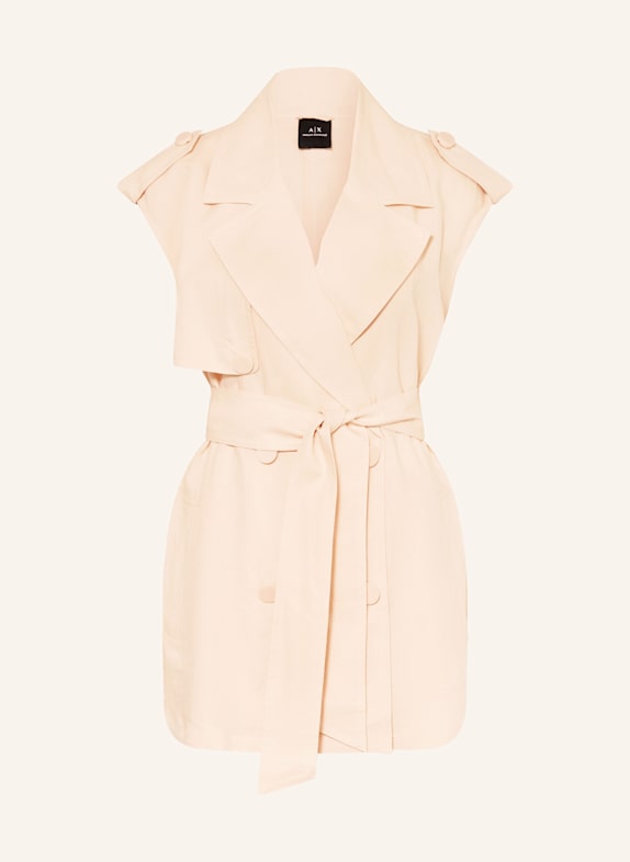 ARMANI EXCHANGE Kamizelka typu blezer z lnem JASNOPOMARAŃCZOWY