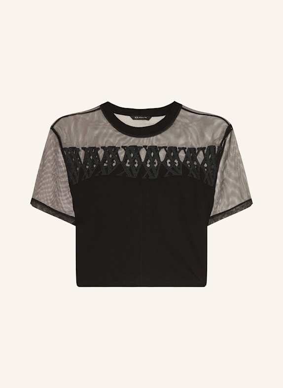 ARMANI EXCHANGE T-Shirt im Materialmix SCHWARZ