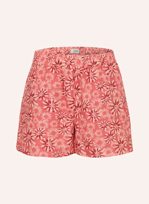 SCOTCH & SODA Shorts mit Leinen HELLROT/ DUNKELROT