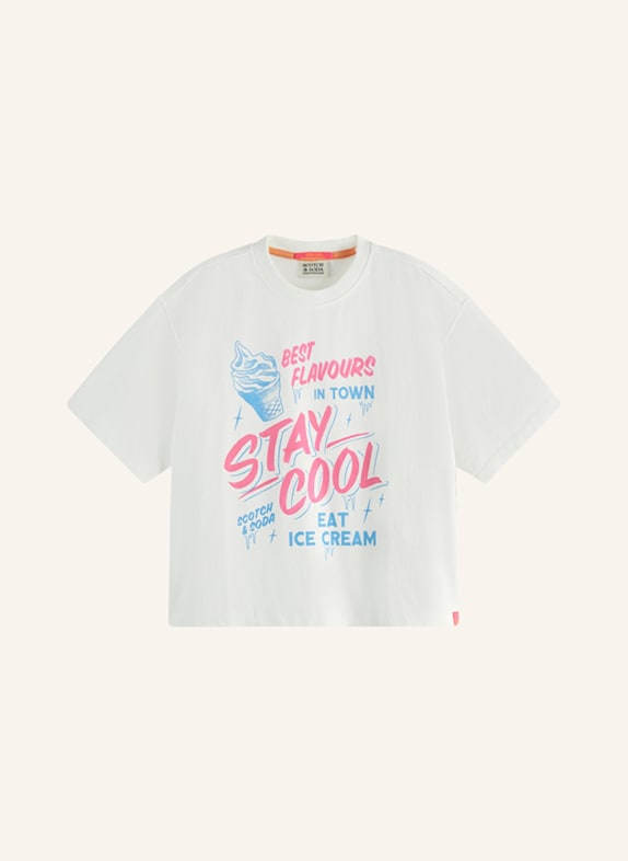 SCOTCH & SODA T-Shirt WEISS/ BLAU/ PINK