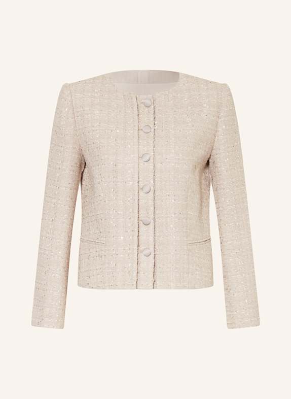 EMPORIO ARMANI Kastenjacke aus Tweed mit Pailletten BEIGE