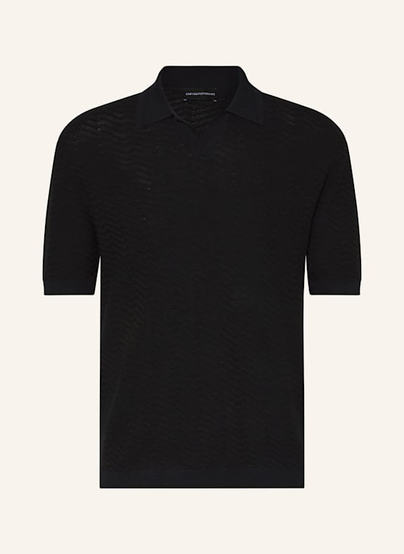 EMPORIO ARMANI Strick-Poloshirt DUNKELBLAU