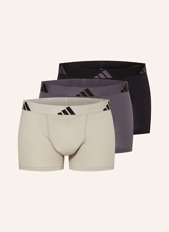 adidas 3er-Pack Boxershorts ACTIVE FLEX COTTON SCHWARZ/ GRAU/ MINT