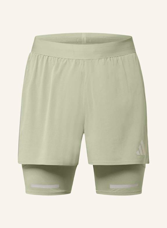 adidas 2-in-1-Laufshorts ULTIMATE HI VIS HELLGRÜN