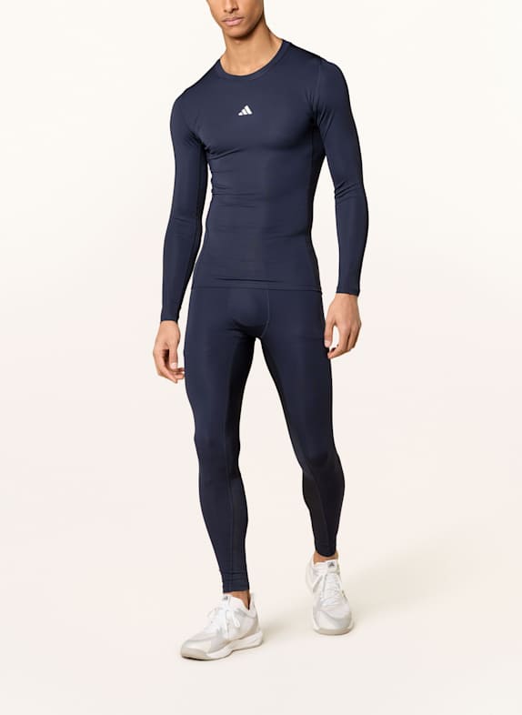 adidas Longsleeve TECHFIT COMPRESSION TRAINING DONKERBLAUW