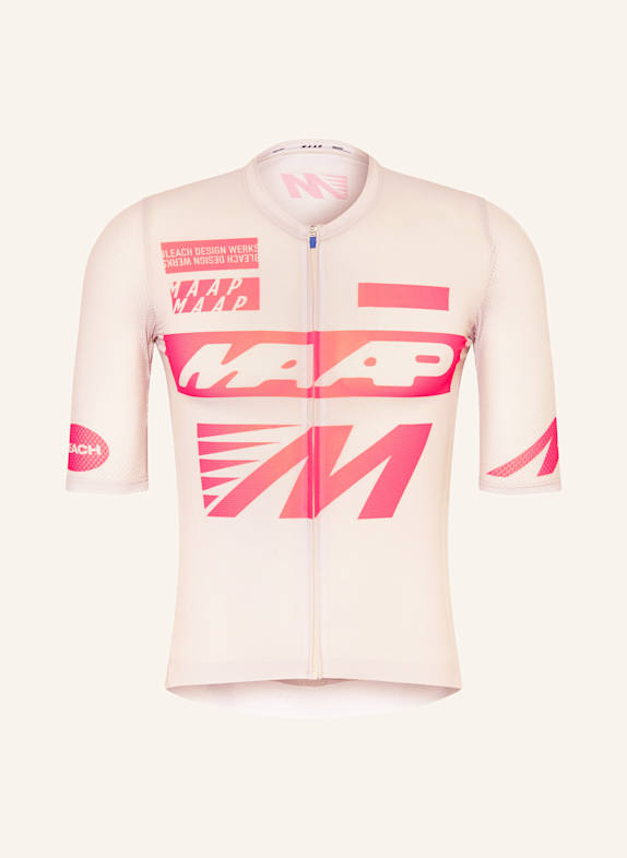 MAAP Cyklistický dres BLEACH PRO AIR JERSEY 2.0 KRÉMOVÁ/ NEONOVĚ ČERVENÁ