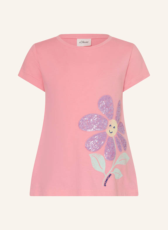 s.Oliver RED T-shirt z cekinami RÓŻOWY