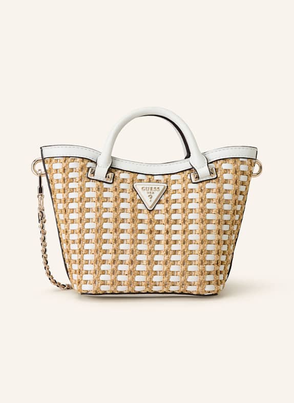 GUESS Umhängetasche ATALIA MINI BEIGE/ WEISS