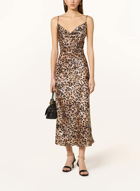 GUESS Satinkleid NEW AKILINA SCHWARZ/ NUDE/ HELLBRAUN