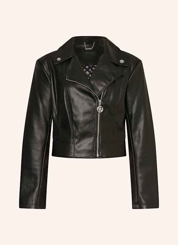 GUESS Biker-Jacke CLEMENCE in Lederoptik SCHWARZ