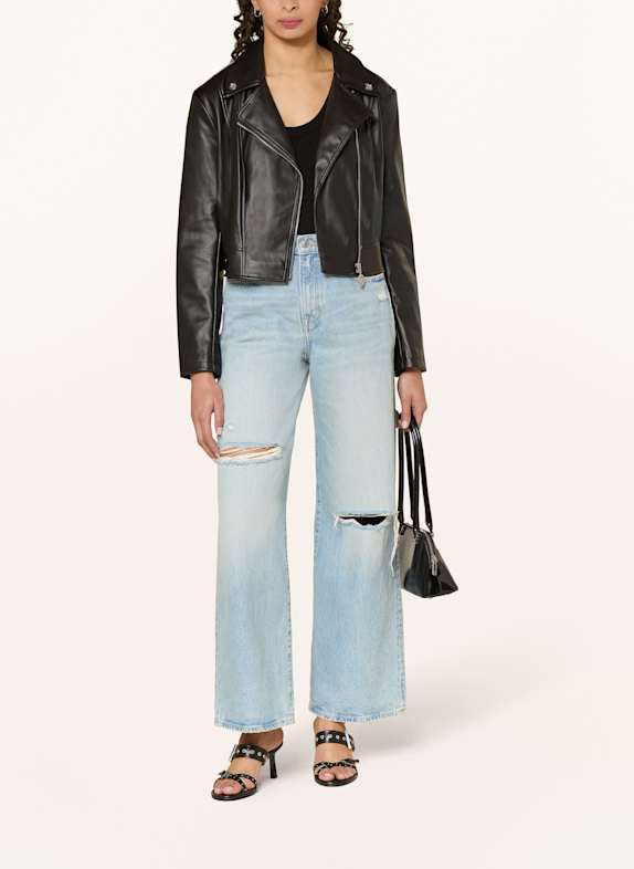 GUESS Biker-Jacke CLEMENCE in Lederoptik SCHWARZ