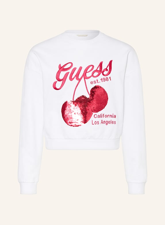 GUESS Bluza nierozpinana BIAŁY/ CZERWONY