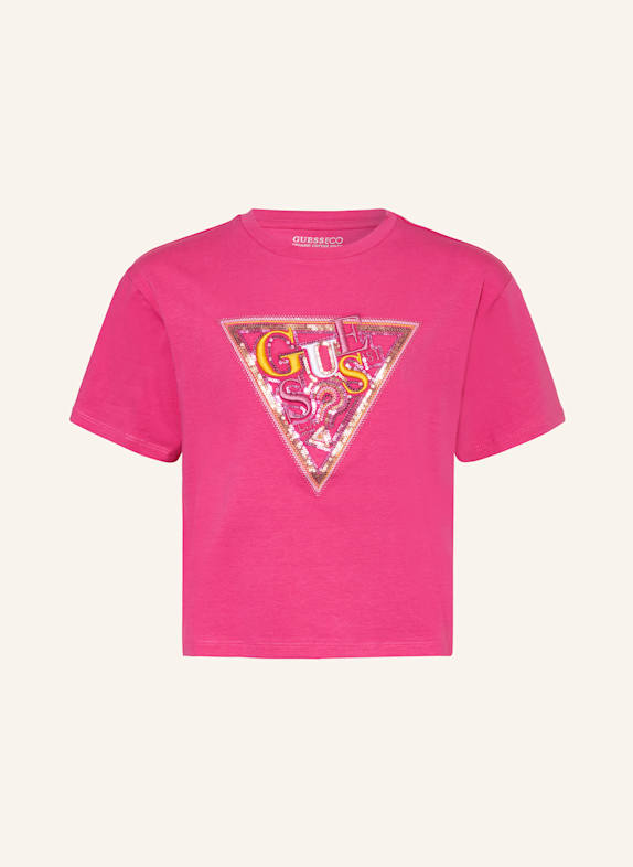 GUESS T-Shirt mit Pailletten PINK