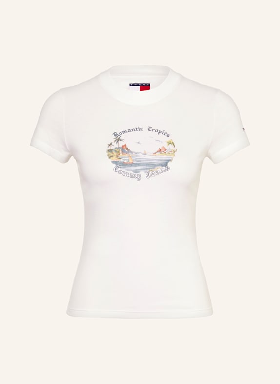 TOMMY JEANS T-Shirt ECRU/ BLAU/ GRÜN