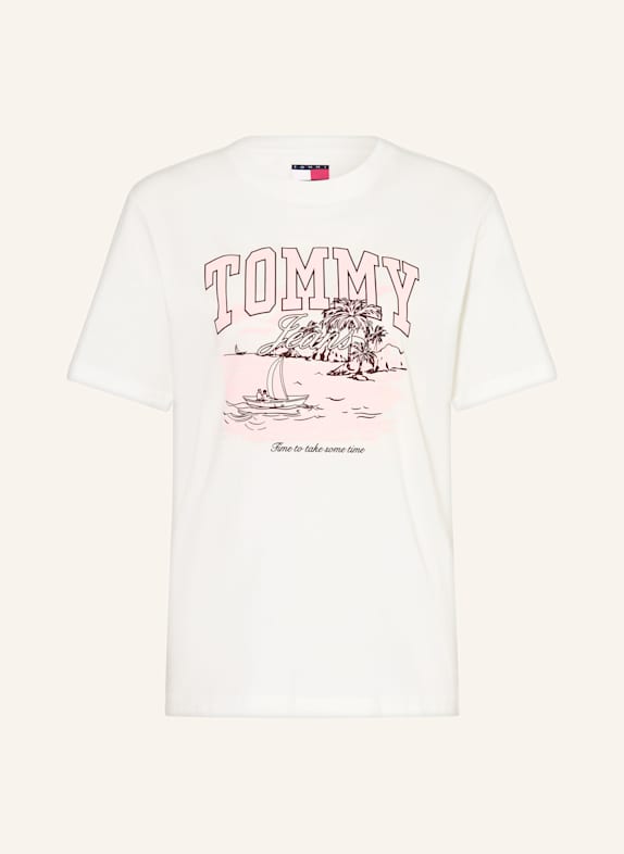 TOMMY JEANS T-Shirt ECRU/ ROSA/ SCHWARZ