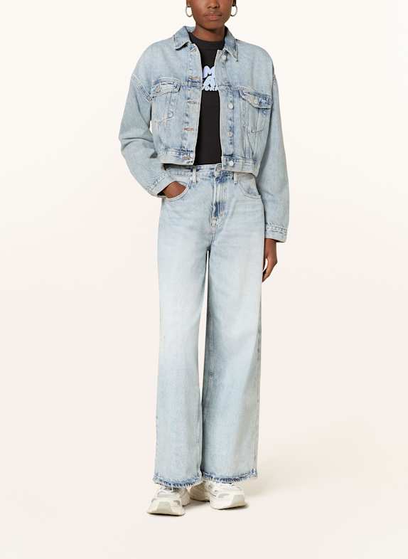 TOMMY JEANS Krótka kurtka jeansowa NIEBIESKI