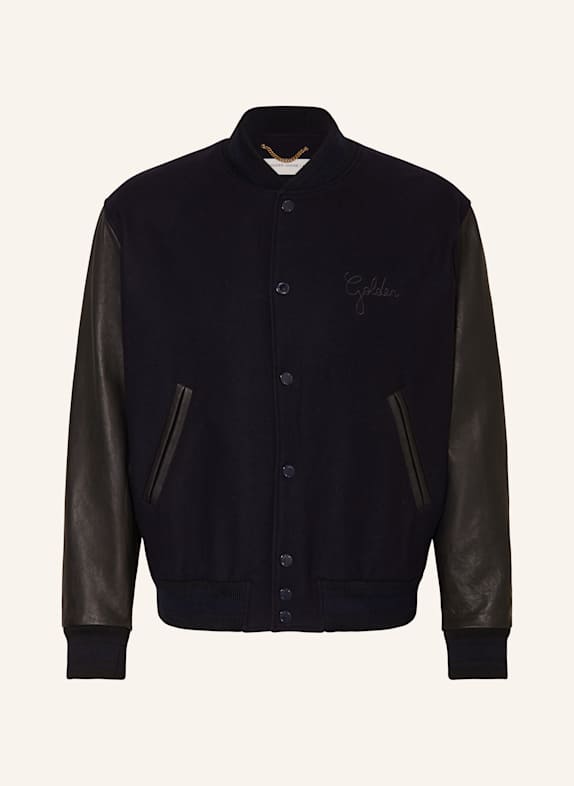 GOLDEN GOOSE College-Jacke im Materialmix DUNKELBLAU