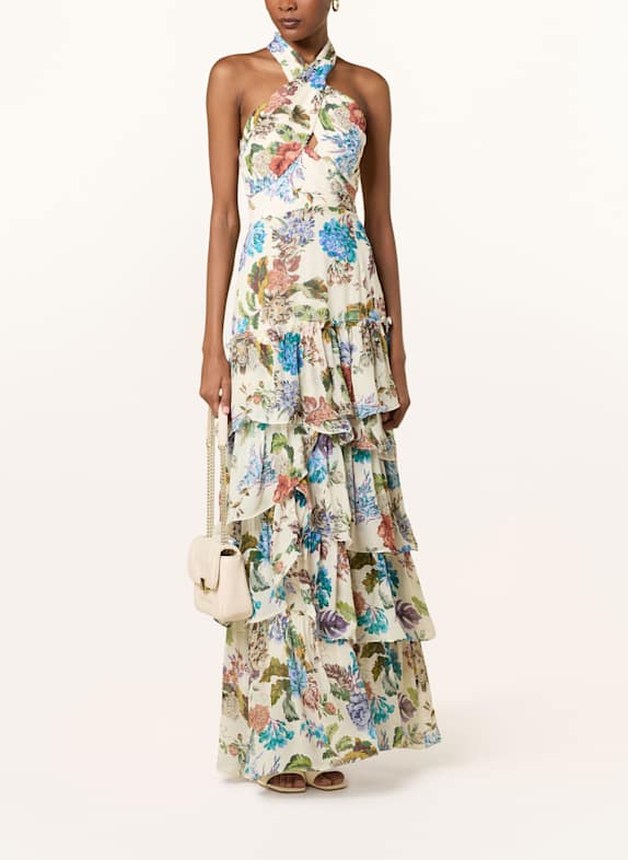 MALINA Kleid PALOMA mit Cut-out ECRU/ HELLBLAU/ HELLBRAUN