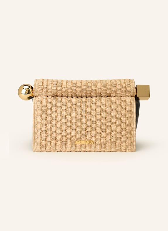 JACQUEMUS Clutch LA POCHETTE ROND CARRÉ BEIGE/ SCHWARZ