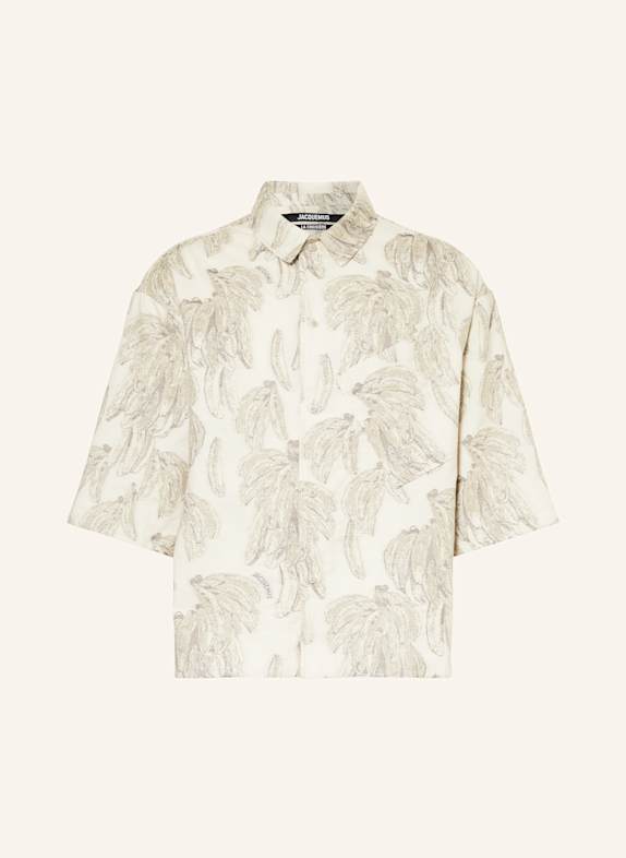JACQUEMUS Kurzarm-Hemd LA CHEMISE ALOE Comfort Fit WEISS/ GRAU