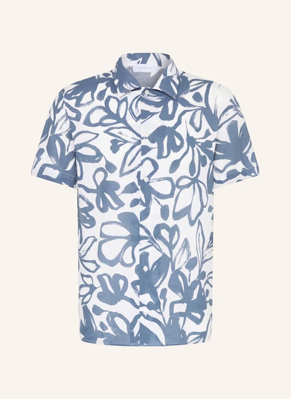 BALDESSARINI Kurzarm-Hemd Regular Fit DUNKELBLAU/ WEISS