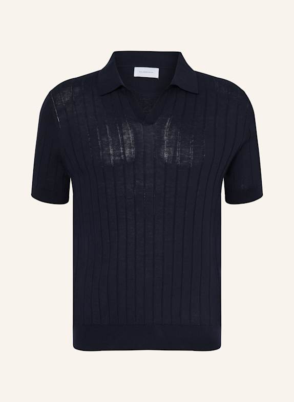 BALDESSARINI Strick-Poloshirt DUNKELBLAU