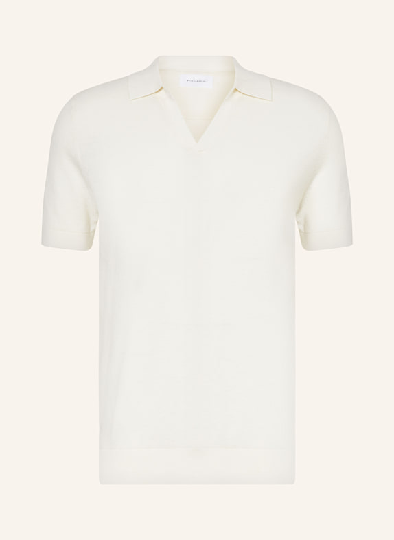 BALDESSARINI Strick-Poloshirt mit Leinen ECRU