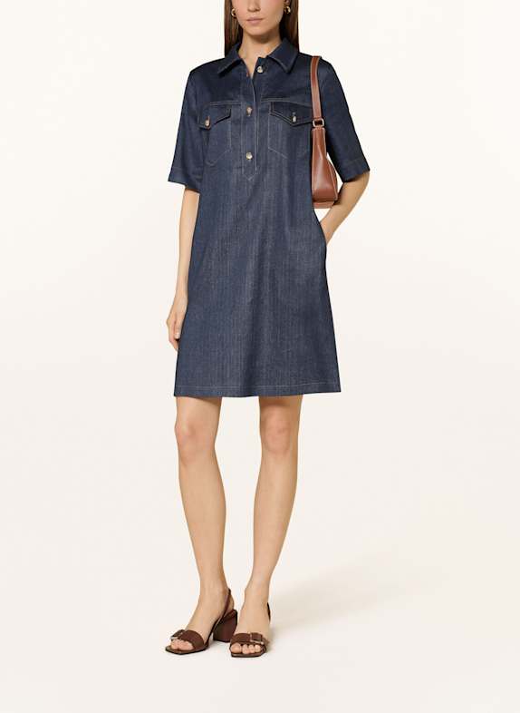 RIANI Hemdblusenkleid in Jeansoptik mit Leinen DUNKELBLAU