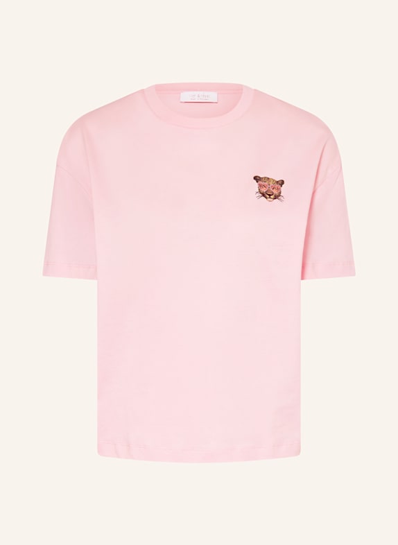 Rich & Royal T-Shirt mit Schmucksteinen ROSA