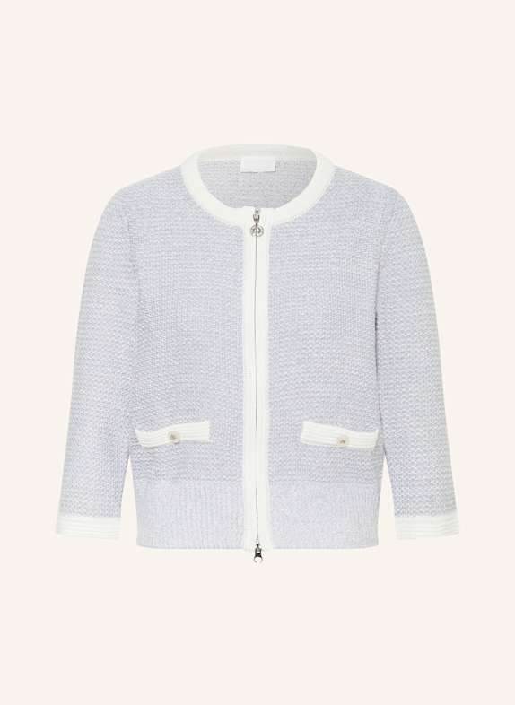 SPORTALM Strickjacke mit Glitzergarn HELLBLAU/ WEISS/ GOLD