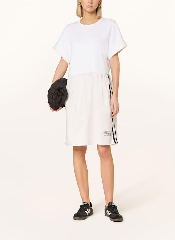 SPORTALM Kleid im Materialmix WEISS/ DUNKELGRÜN