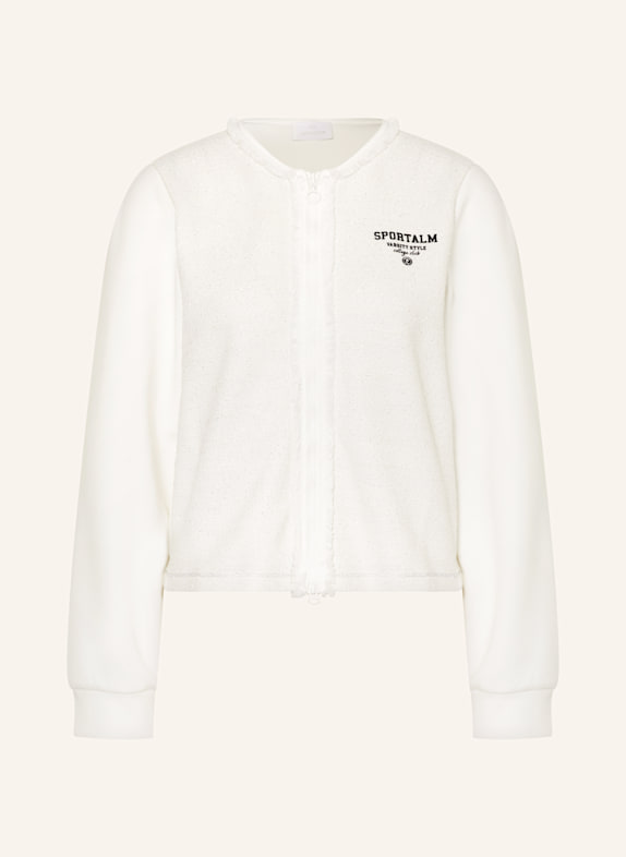 SPORTALM Jacke im Materialmix mit Glitzergarn WEISS/ SILBER