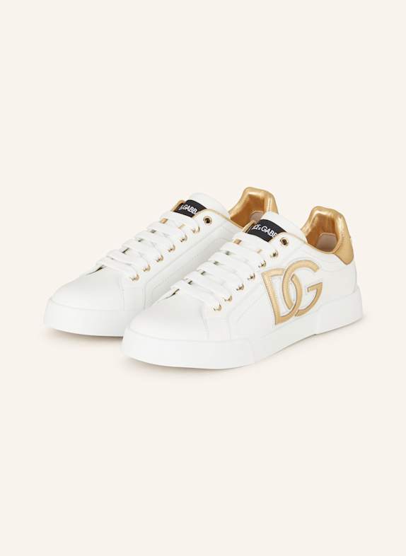 DOLCE & GABBANA Sneaker BASSA WEISS/ GOLD